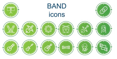 Editable 14 band icons for web and mobile