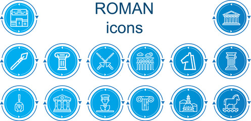 Editable 14 roman icons for web and mobile