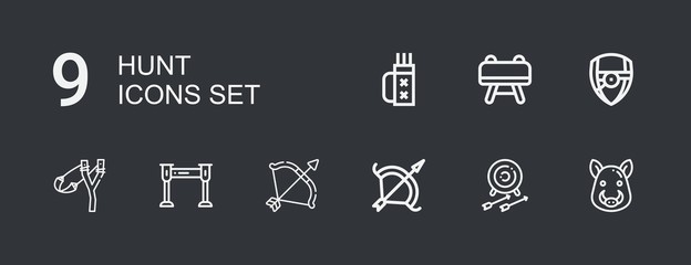Editable 9 hunt icons for web and mobile