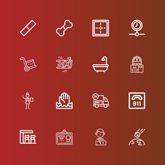 Editable 16 lined icons for web and mobile