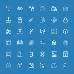 Editable 36 packaging icons for web and mobile
