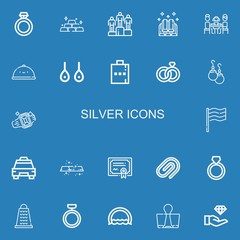 Editable 22 silver icons for web and mobile
