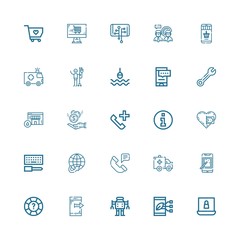 Editable 25 support icons for web and mobile