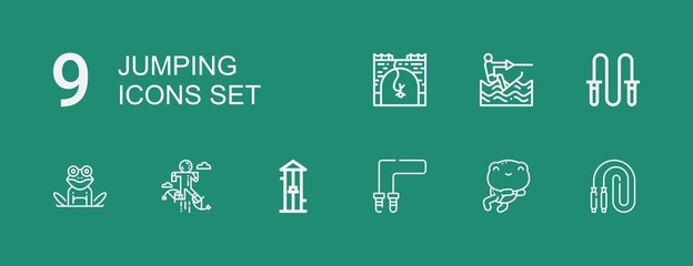Editable 9 jumping icons for web and mobile