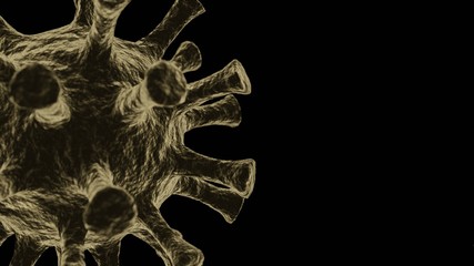 Coronavirus Closeup with black background
