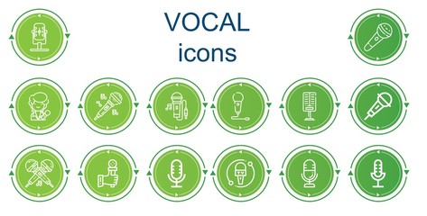 Editable 14 vocal icons for web and mobile
