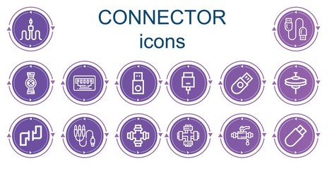 Editable 14 connector icons for web and mobile