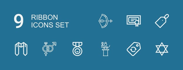Editable 9 ribbon icons for web and mobile