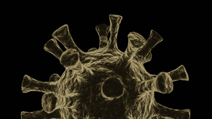 Coronavirus Closeup with black background