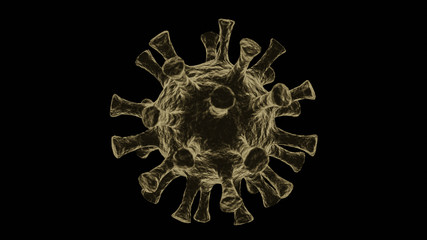 Coronavirus Closeup with black background