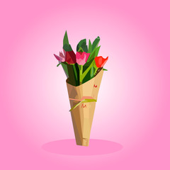 Bouquet of tulips for congratulations.