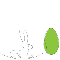 Easter egg and bunny vector illustration