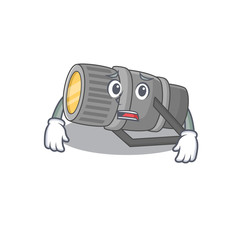 Cartoon picture of underwater flashlight showing anxious face