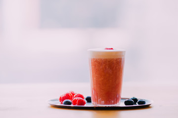 Fresh beetroot shake. Healthy living concept. 