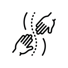 Black line icon for physical