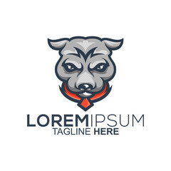 dog head logo design vector