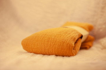  Pastel colored fabric, soft and pleasant to the touch.