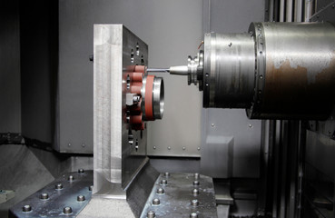 CNC machine drill. Metalworking CNC milling machine.