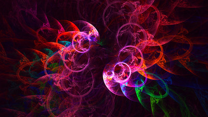 3D rendering abstract colorful fractal light background