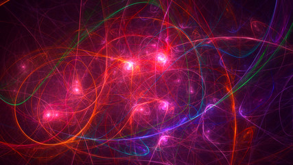 3D rendering abstract colorful fractal light background