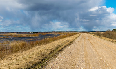 Fototapeta premium landscape with a simple country road