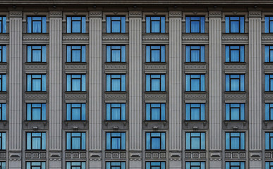 blue windows background of classic style building