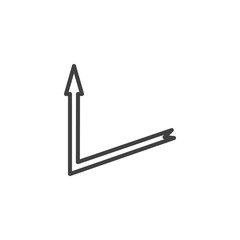 Left up arrow line icon. linear style sign for mobile concept and web design. Arrow pointer outline vector icon. Symbol, logo illustration. Vector graphics