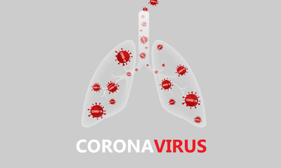 Coronavirus or Corona virus concept covid-19, medical lung and technology background.