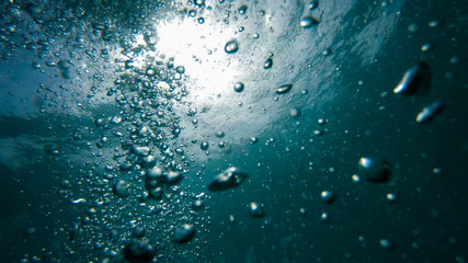 air Bubbles Underwater, Natural Under Water scene
