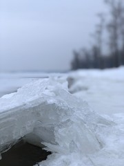 Fototapeta na wymiar ice on river