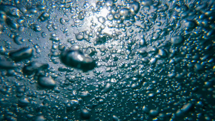 air Bubbles Underwater, Natural Under Water scene