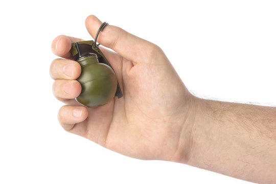 Hand with small grenade