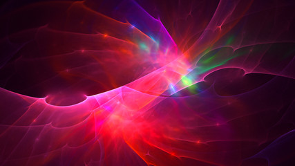 Fototapeta premium 3D rendering abstract red fractal light background