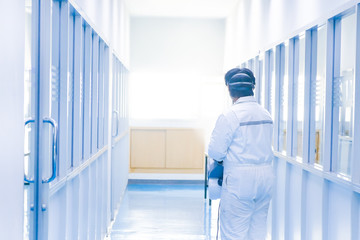 coronavirus covid 19 infected patient in quarantine room. The control of the virus. World Health Organization WHO introduced new official name for Coronavirus disease named COVID-19