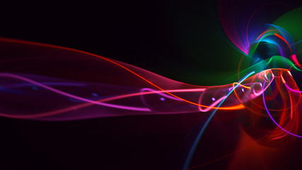 3D rendering abstract red fractal light background