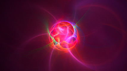 3D rendering abstract red fractal light background