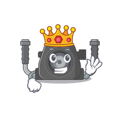 The Royal King of underwater camera cartoon character design with crown