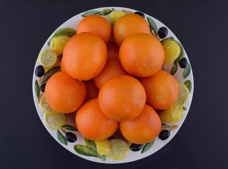 Ripe juicy oranges close up