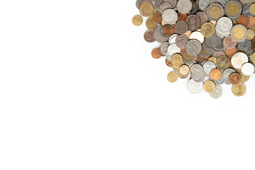 Thai Baht Coins Is the currency of Thailand. For business. Space for text on White background