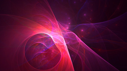 3D rendering abstract red fractal light background