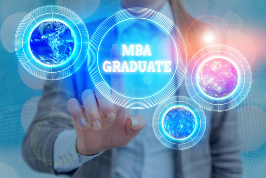 Handwriting text writing Mba Graduate. Conceptual photo masters is degree with specialization in business administration Elements of this image furnished by NASA