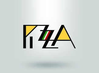 Pizza logo lettering of the word pizza.