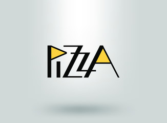 Pizza logo lettering of the word pizza. Design template. vector illustration