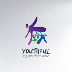 Floating Humans Logo Template for Charity or Philanthropies