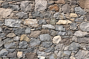 Texture of a grey granite stone wall for background