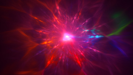 3D rendering abstract red fractal light background