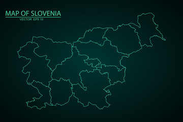 A Map of the country of Slovenia, High detailed blue vector map - Slovenia, Vector map-slovenia country on white background. - Vector