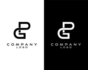  Letters pg, gp Logo Design. Simple and Creative Letter Concept Illustration vector