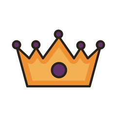crown queen line and fill style icon