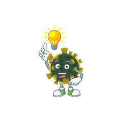 New coronavirus mascot character design with have an idea cute gesture